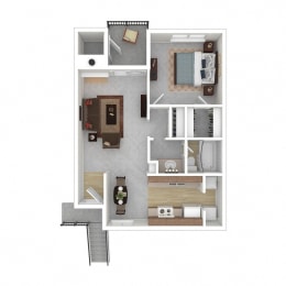 a floor plan of a bedroom apartment with a bathroom and a living room