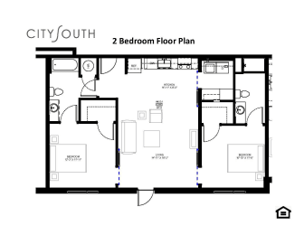 a floor plan of a bedroom apartment