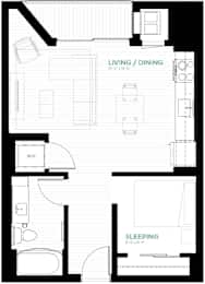 floor plan of 1 bedroom