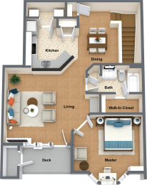 a floor plan of a house with a living room and a bedroom