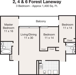  Floor Plan Three Bedroom