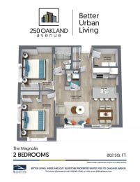 a floor plan with a bedroom and a living room