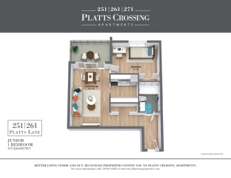 1B_Junior Floor Plan at Platts Crossing, London, ON