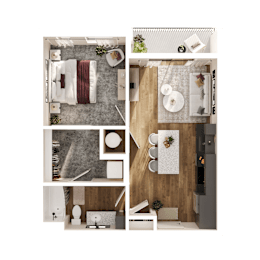Arc Floor Plan at Parallel Apartments, Omaha, 68106