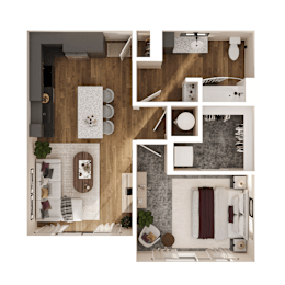Axis Floor Plan at Parallel Apartments, Omaha, Nebraska