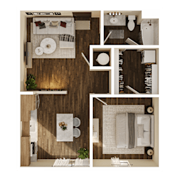 Bernard Floor Plan at The Walter Apartments, Omaha, 68106