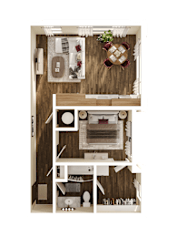 Charles Floor Plan at The Walter Apartments, Omaha, Nebraska