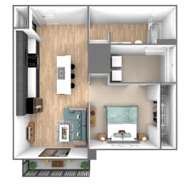 Cumin Floor Plan at Clove Apartments, Omaha, 68114