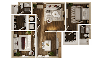 Douglas Floor Plan at The Walter Apartments, Omaha