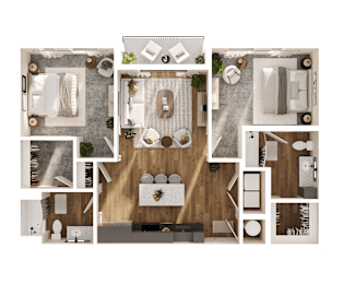 Edge Floor Plan at Parallel Apartments, Nebraska