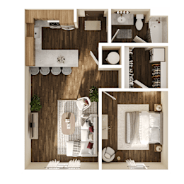 Gregory Floor Plan at The Walter Apartments, Nebraska, 68106