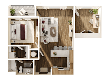 Jack Floor Plan at The Walter Apartments, Omaha, NE, 68106