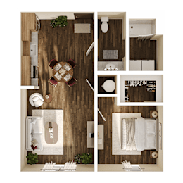 Milton Floor Plan at The Walter Apartments, Omaha