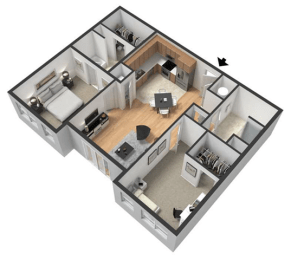 Ameilia Floor Plan at Centerline Apartments, Omaha, NE