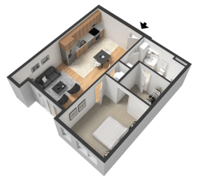 Georgia Floor Plan at Centerline Apartments, Nebraska, 68106