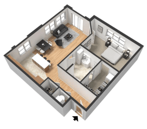 Malala Floor Plan at Centerline Apartments, Omaha, NE, 68106