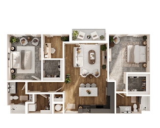 Obtuse Floor Plan at Parallel Apartments, Omaha, Nebraska