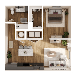 Plane Floor Plan at Parallel Apartments, Omaha