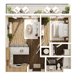Ryan Floor Plan at The Walter Apartments, Omaha, NE