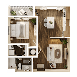 Samuel Floor Plan at The Walter Apartments, Omaha, 68106