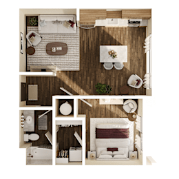 Xavier Floor Plan at The Walter Apartments, Omaha