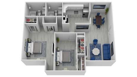 a floor plan of a 3 bedroom192 sq ft floor plan