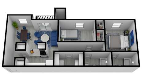 a floor plan of a one bedroom apartment