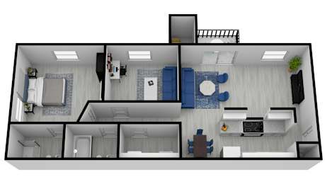 a floor plan of a one bedroom apartment