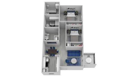  Floor Plan 2 Bed 2 Bath Ranch - Standard