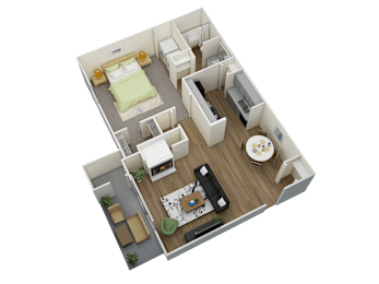 bedroom floor plan an open plan living room and kitchen with a dining area and a kitchen island