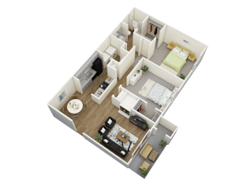 bedroom floor plan an in 3d