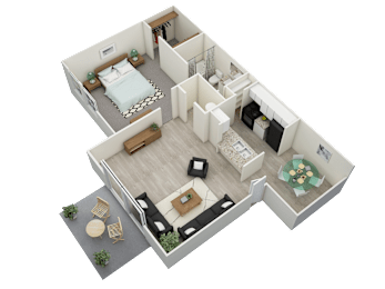bedroom floor plan an in 3d
