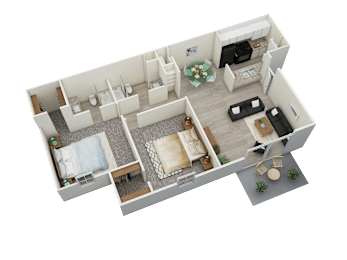 bedroom floor plan an in 3d