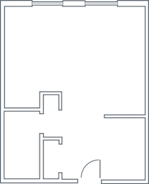 A black and white image of a floor plan.