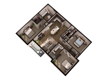 3 Bed 2 Bath Floor Plan | 1,362 Sq. Ft. at Residence at Riverwatch, Augusta, Georgia