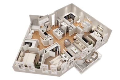 3 Bed 2 Bath Floor Plan | 1,340 Sq. Ft. at The Flats at Southlawn Apartments, Lawrenceville, 30046