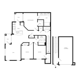 3 Bed 2 Bath Floor Plan | 1,306 Sq. Ft. at Promenade at Newnan Crossing, Newnan, GA