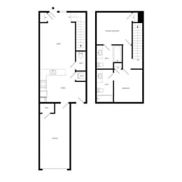 2 Bed 2.5 Bath Floor Plan | 1,064 Sq. Ft. at Promenade at Newnan Crossing, Newnan, GA 30265