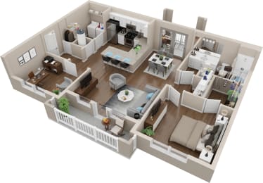 A3 Floor Plan | 1,138 Sq. Ft. at Lullwater at Big Ridge, Hixson, TN