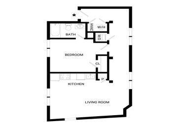 Discover Floor Plan | 697 Sq. Ft. at Mayton Transfer Lofts, Virginia