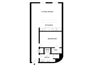 Eternal Floor Plan | 645 Sq. Ft. at Mayton Transfer Lofts, Petersburg
