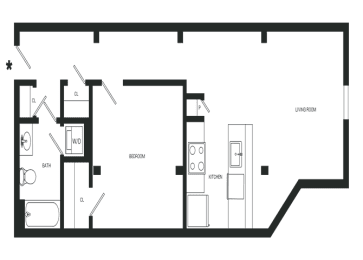 Explorer Floor Plan | 807 Sq. Ft. at Mayton Transfer Lofts, Petersburg