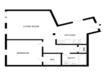 Figure Floor Plan | 690 Sq. Ft. at Mayton Transfer Lofts, Petersburg, 23803