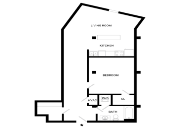 Immense Floor Plan | 733 Sq. Ft. at Mayton Transfer Lofts, Petersburg