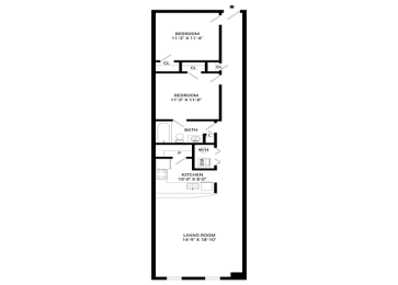Imperial Floor Plan | 932 Sq. Ft. at Mayton Transfer Lofts, Petersburg, VA 23803