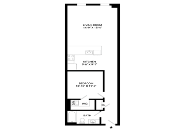 Paramount Floor Plan | 780 Sq. Ft. at Mayton Transfer Lofts, Petersburg, VA 23803