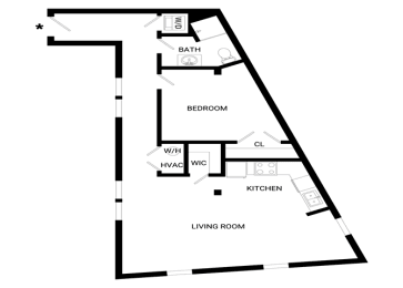 Spark Floor Plan | 688 Sq. Ft. at Mayton Transfer Lofts, Petersburg, VA