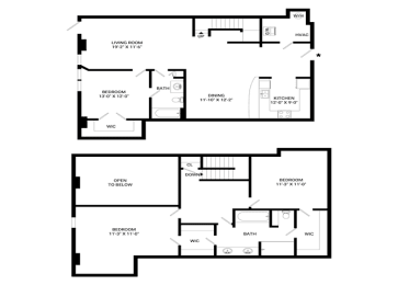 Supreme Townhome Floor Plan | 2,003 Sq. Ft. at Mayton Transfer Lofts, Petersburg, VA 23803