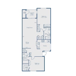 2 bed 2 bath floor plan with 1,110 Sq. Ft. at The Villas at Ibis Landing, Parkland, Florida