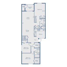 2 bed 2 bath floor plan A at The Villas at Ibis Landing, Parkland, FL